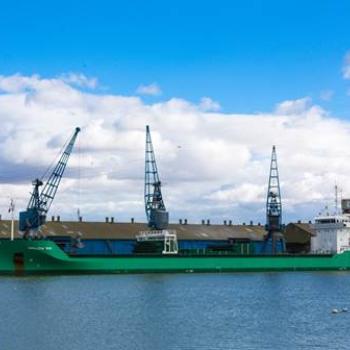 Arklow Bay delivers largest shipment of stone in Ipswich.
